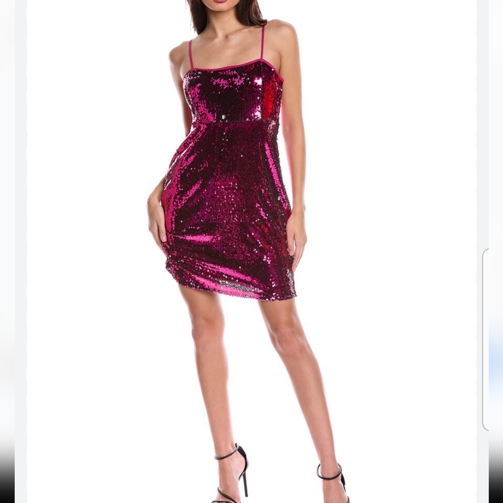 AVANTLOOK NWT Spaghetti Strap Sequin Mini Dress